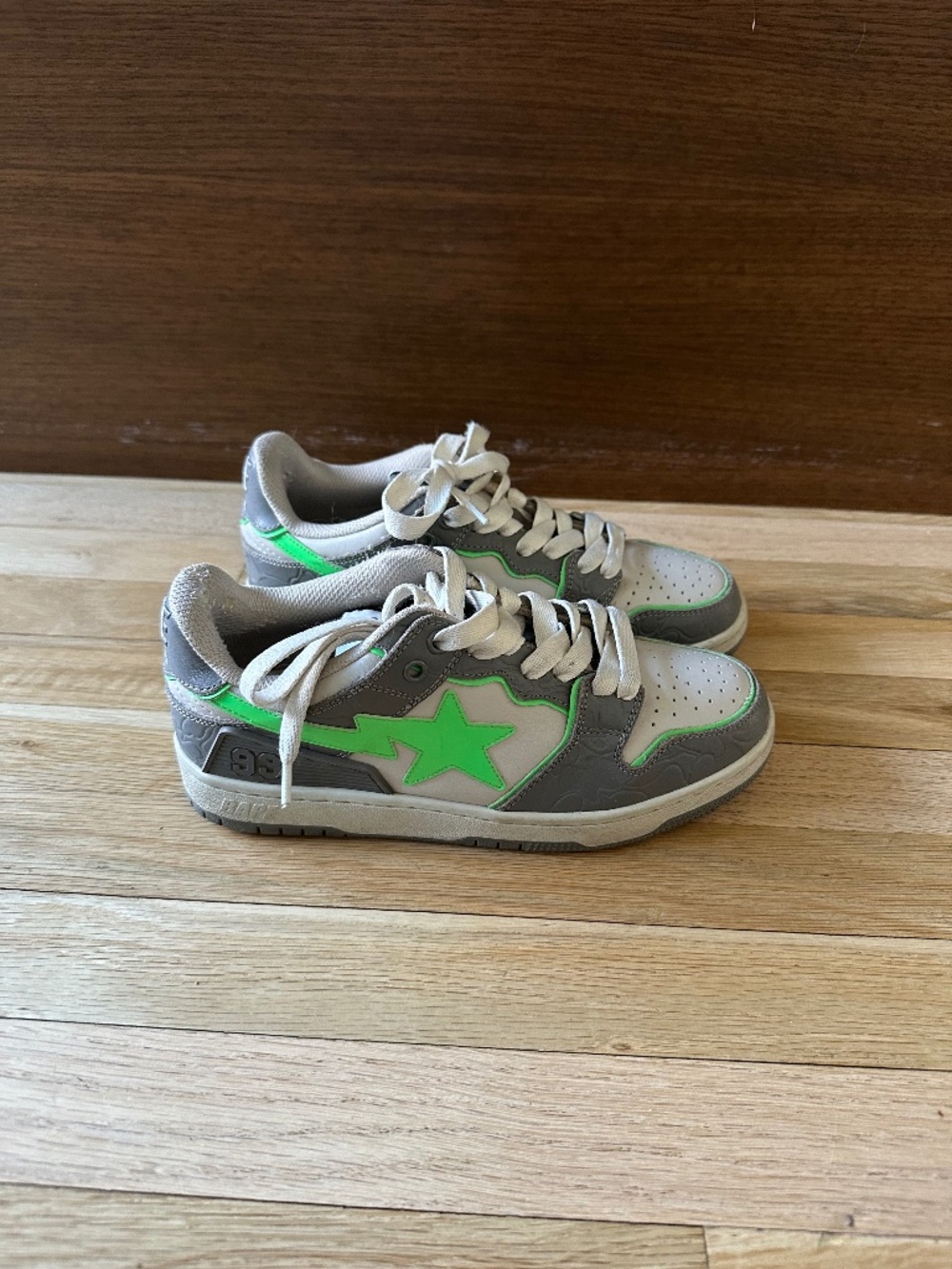 Bape sk8sta gray and green sneakers